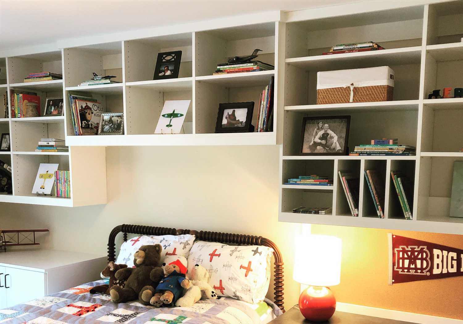 built-in bookshelves
